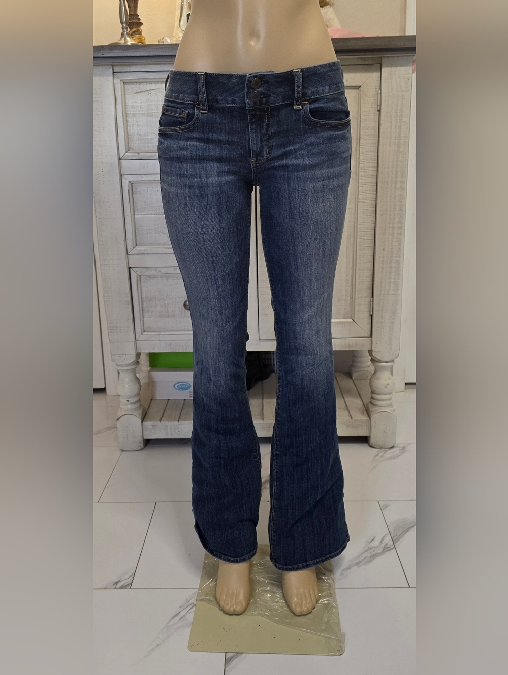 American Eagle Outfitters Dark Blue Flared Jeans - Picture 2 of 8